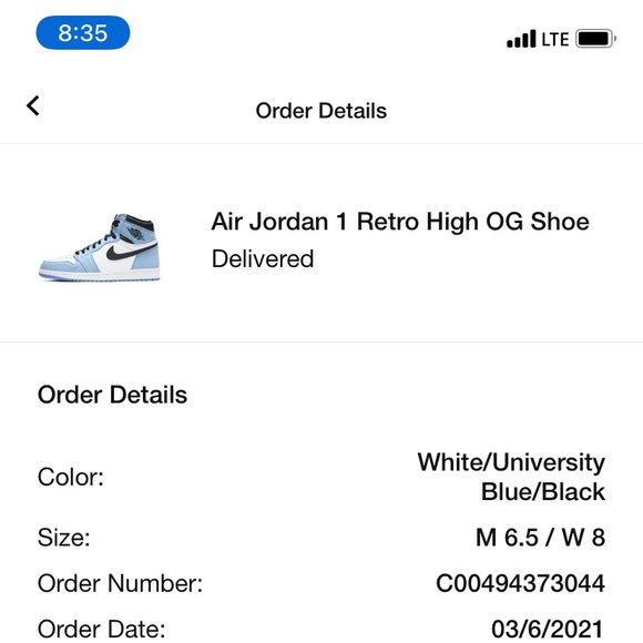 University Blue Jordan 1 - Picture 2 of 2